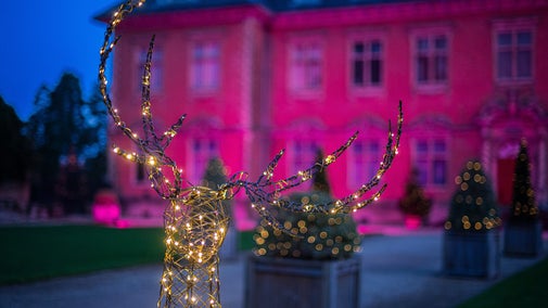 Tredegar House 17th Century front with glowing stag.